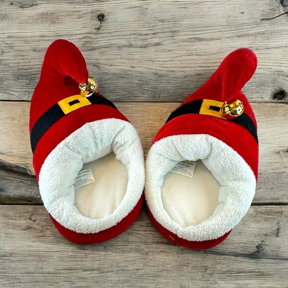Christmas Elf Slippers Puffy Jingle Bells Red 9 inches long Novelty Slip ons - Picture 5 of 5